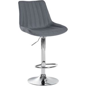 CLP Tabouret de bar en tissu ajustable pivotant tissu Gris