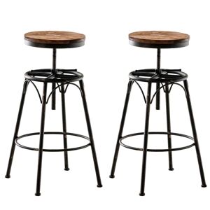 CLP Lot de 2 tabourets de bar industriel en metal Bronze