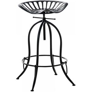 CLP Tabouret de bar industriel reglable en metal Noir