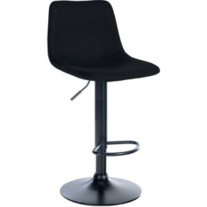 CLP Tabouret de bar en tissu ajustable pivotant tissu Noir