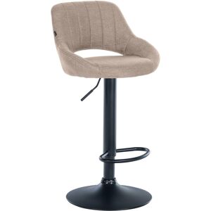 CLP Tabouret de bar en tissu ajustable pivotant tissu Taupe