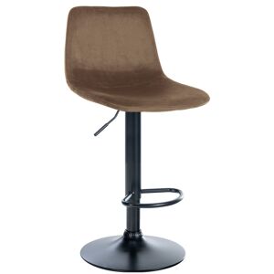 CLP Tabouret de bar velours ajustable pivotant velours Marron