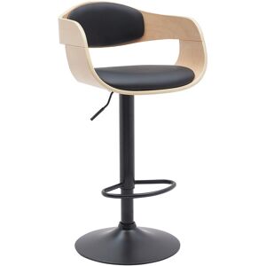 CLP Tabouret de bar ajustable pivotant similicuir Nature / Noir