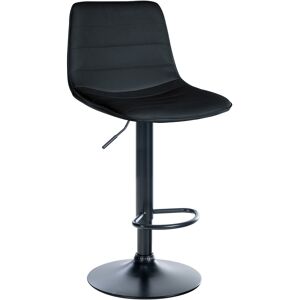 CLP Tabouret de bar ajustable pivotant en similicuir (pvc) Noir