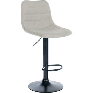 CLP Tabouret de bar ajustable pivotant en tissu Creme