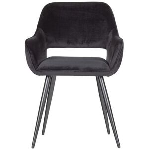 WOOOD Chaise en velour noir