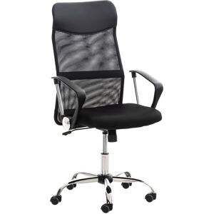 CLP Chaise de bureau reglable pivotant en similicuir Noir