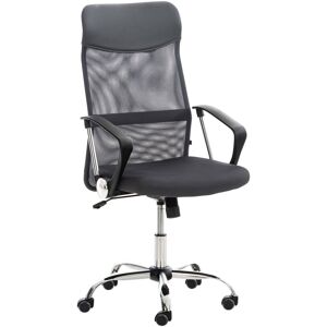 CLP Chaise de bureau reglable pivotant en similicuir Gris