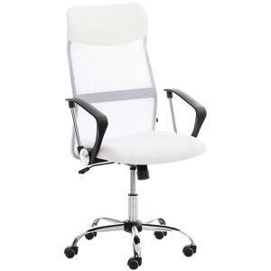 CLP Chaise de bureau reglable pivotant en similicuir Blanc