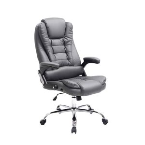 CLP Chaise de bureau reglable pivotant en similicuir Gris