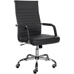 CLP Chaise de bureau reglable Pivotant en similicuir Noir