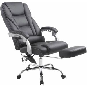 CLP Chaise de bureau massant et reglable en similicuir Noir