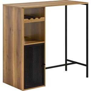 SoBuy Table de bar 2 compartiments en metal noir