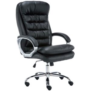 CLP Chaise de bureau reglable pivotant en similicuir Noir