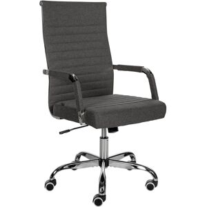 CLP Chaise de bureau reglable Pivotant en tissu Gris fonce