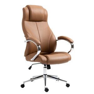 CLP Chaise de bureau Pivotant ergonomique en veritable cuir Marron clair
