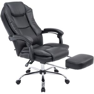 CLP Chaise de bureau reglable pivotante en similicuir Noir