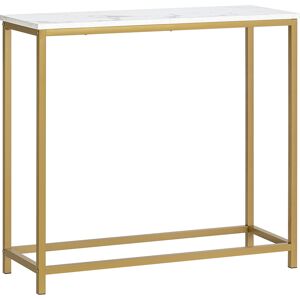 SoBuy Table console cadre en metal et effet marbre