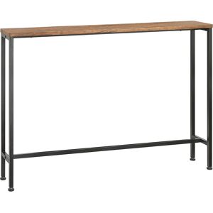 SoBuy Table console cadre en metal noir et effet bois