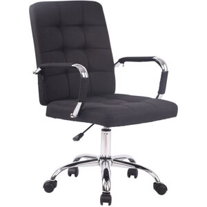 CLP Chaise de bureau reglable pivotante en tissu Noir