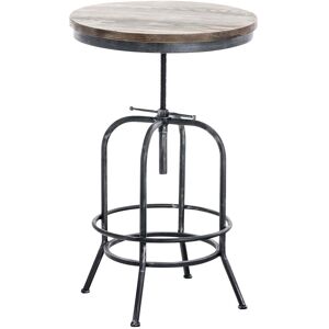 CLP Table haute de bar reglable pour 2 personnes bois Argent antique