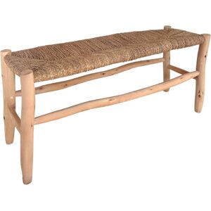 Home Maison Banc marocain tressage central bois naturel 100 cm