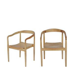 Drawer Lot de 2 fauteuils de table en teck bois