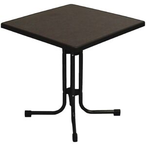 materiel chr pro Table carree de patio en acier noir 70x70 cm