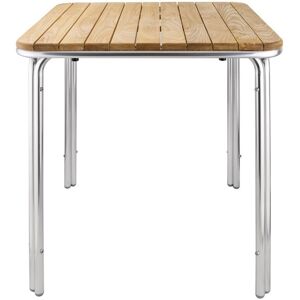 Bolero Table carree en frene et aluminium gris 72x70x70 cm