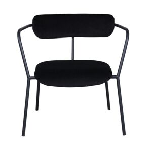 Meubles & Design Fauteuil minimaliste en velours et metal noir