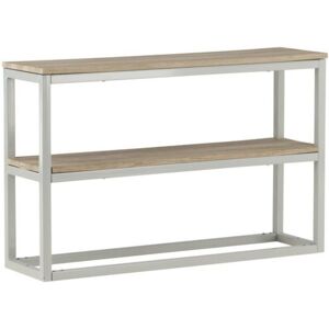 Meubles & Design Console 2 plateaux en bois clair et metal gris