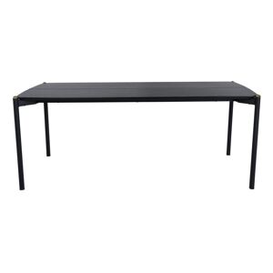Meubles & Design Table a manger 190x90cm en bois noir details dores