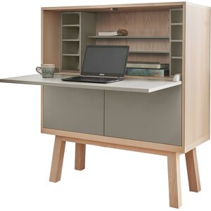 MON PETIT MEUBLE FRANCAIS Bureau secretaire avec rangement, 120 cm de large, en frene