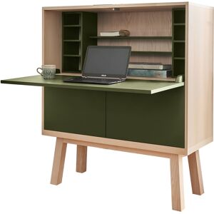 MON PETIT MEUBLE FRANCAIS Bureau secretaire avec rangement, 120 cm de large, en frene