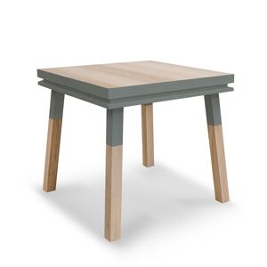 MON PETIT MEUBLE FRANCAIS Table de cuisine carree avec tiroir 100 cm, 100% frene massif