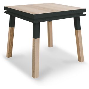 MON PETIT MEUBLE FRANCAIS Table de cuisine carree avec tiroir 100 cm, 100% frene massif