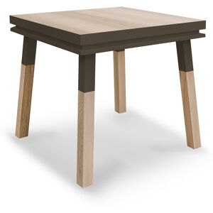 MON PETIT MEUBLE FRANCAIS Table de cuisine carree avec tiroir 100 cm, 100% frene massif