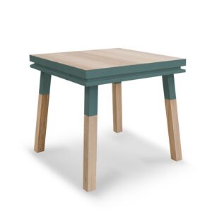 MON PETIT MEUBLE FRANCAIS Table de cuisine carree avec tiroir 100 cm, 100% frene massif