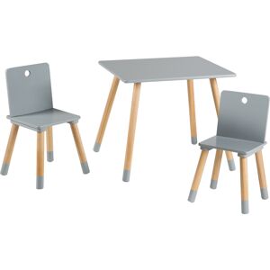 roba Ensemble table et 2 chaises enfant en bois naturel et gris