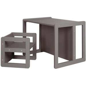 roba Ensemble table et chaise enfant reversibles en bois anthracite