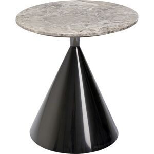 Kare Design Table d'appoint en composite de marbre gris et acier noir