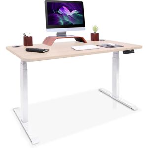 Kqueo Bureau assis debout effet bois naturel 160x80