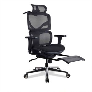 Kqueo Chaise ergonomique de bureau avec repose-pied noire