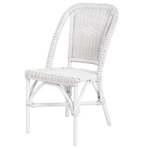 Rotin Design Chaise en osier tresse blanc