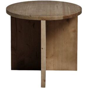 Hannun Table d appoint ronde en bois de sapin couleur marron