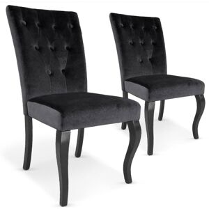 Menzzo Lot de 2 chaises velours noir