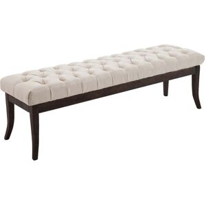 CLP Banquette avec pieds en bois assise en tissu Creme