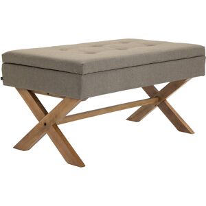 CLP Banquette avec pieds en bois assise en tissu Taupe