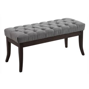 CLP Banquette avec pieds en bois assise en tissu Gris