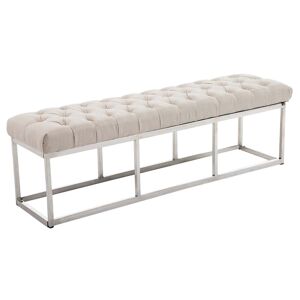 CLP Banquette avec pieds en metal assise en tissu Creme